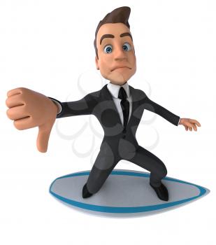 Fun 3D business character surfing