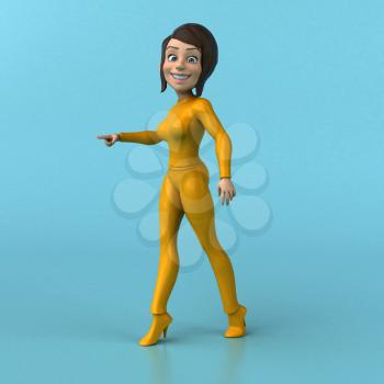 Fun 3D cartoon yellow girl