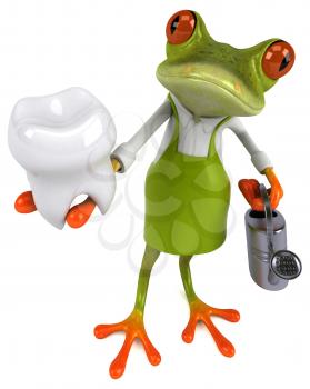 Fun frog gardener - 3D Illustration