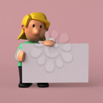 Cartoon woman - 3D Illustration