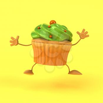 Cartoon cupcake - 3D Illustration
