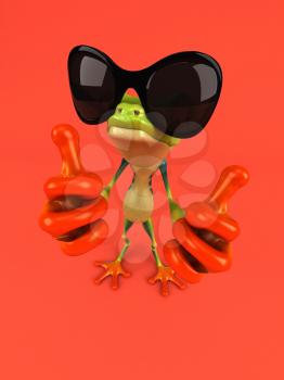Cartoon frog - 3D Illustration