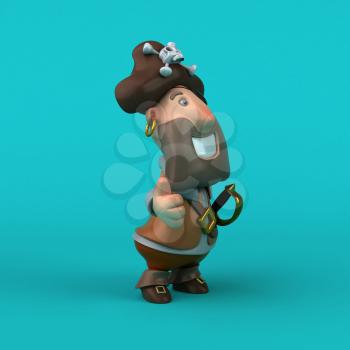 Cartoon pirate - 3D Illustration