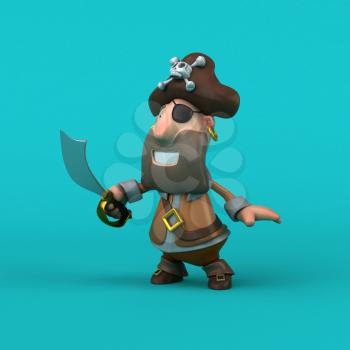 Cartoon pirate - 3D Illustration