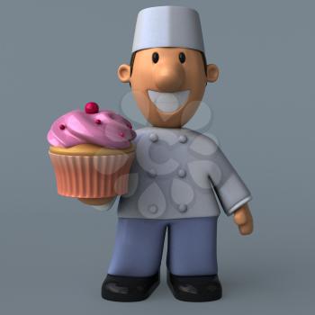 Cartoon baker - 3D Illustration