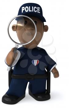 Fun policeman - 3D Illustration