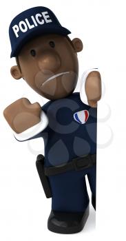 Fun policeman - 3D Illustration