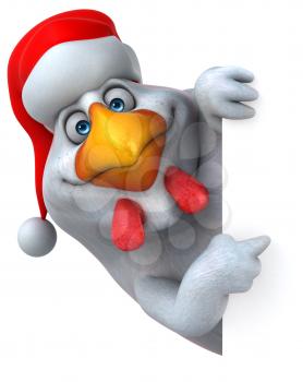 Fun chicken - 3D Illustration