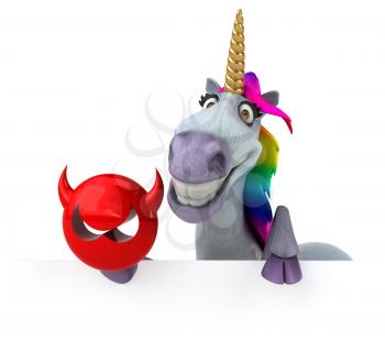 Fun unicorn - 3D Illustration