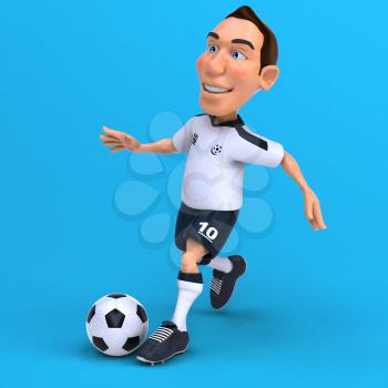 Fun football player - 3D Illustration