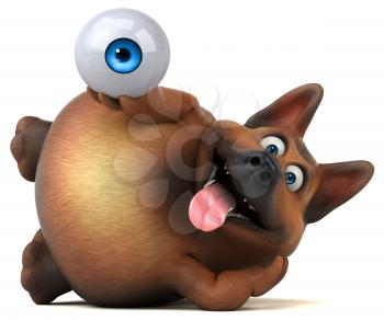 Fun german shepherd dog - 3D Illustration