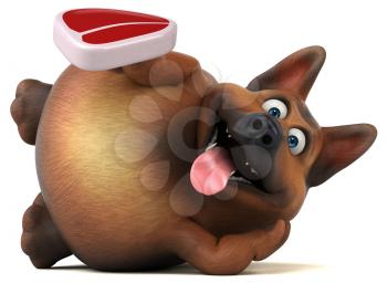 Fun german shepherd dog - 3D Illustration