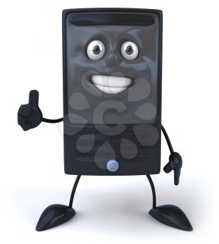Royalty Free 3d Clipart Image of a Computer Giving a Thumbs Up Sign
