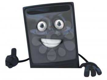 Royalty Free 3d Clipart Image of a Computer Giving a Thumbs Up Sign