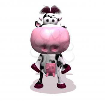 Royalty Free 3d Clipart Image of a Cow