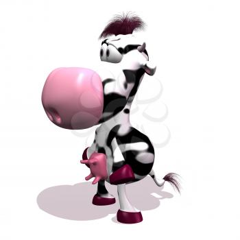 Royalty Free 3d Clipart Image of a Cow