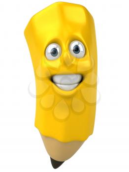 Royalty Free 3d Clipart Image of a Yellow Pencil