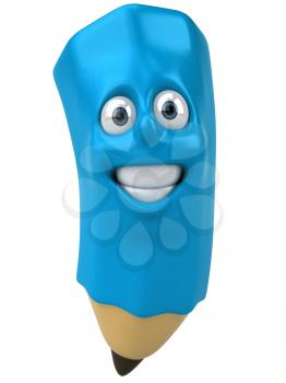 Royalty Free 3d Clipart Image of a Blue Pencil