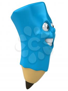 Royalty Free 3d Clipart Image of a Blue Pencil