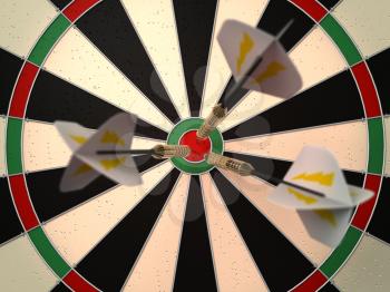 Royalty Free 3d Clipart Image of a Dart Board