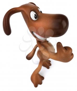 Royalty Free 3d Clipart Image of a Dog Giving a Thumbs Up Sign