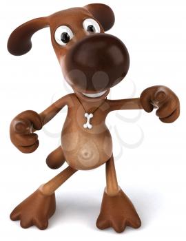 Royalty Free 3d Clipart Image of a Dog Pointing at the Viewer