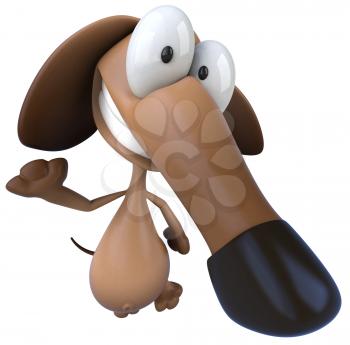 Royalty Free Clipart Image of a Dog With a Big Nose