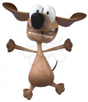 Royalty Free Clipart Image of a Jumping Dog