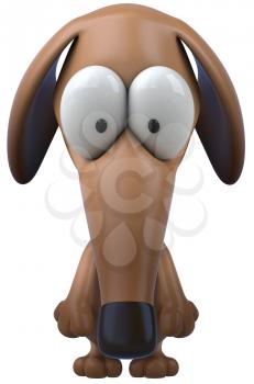 Royalty Free Clipart Image of a Dog Looking Down Its Long Nose