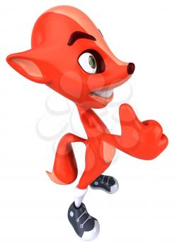 Royalty Free 3d Clipart Image of a Fox Giving a Thumbs Up Sign