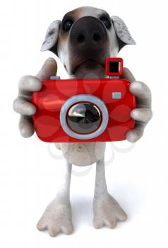 Royalty Free Clipart Image of a Jack Russell Taking a Pictures