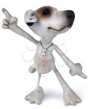 Royalty Free 3d Clipart Image of a Jack Russell Terrier Dog Dancing
