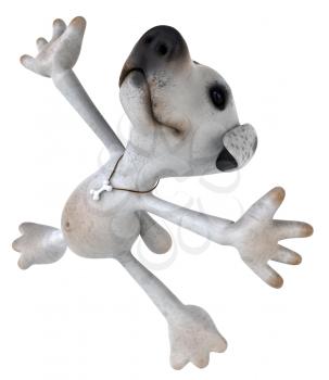 Royalty Free 3d Clipart Image of a Jack Russell Terrier Dog Jumping