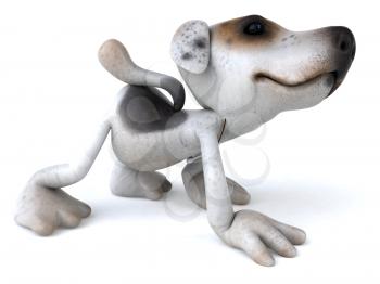 Royalty Free 3d Clipart Image of a Jack Russell Terrier Dog