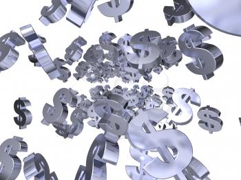 Royalty Free 3d Clipart Image of Floating Dollar Signs