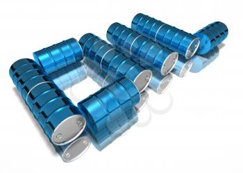 Royalty Free 3d Clipart Image of Oil Barrels Spelling the Word Oil