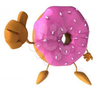 Royalty Free Clipart Image of a Doughnut With Sprinkles and Pink Icing