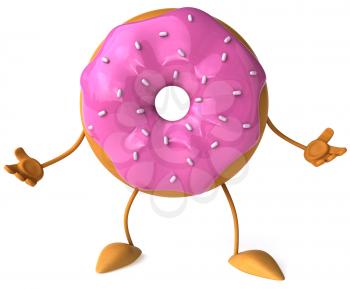 Royalty Free Clipart Image of a Pink Doughnut
