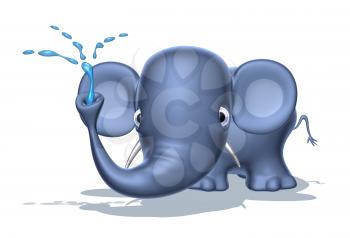 Royalty Free 3d Clipart Image of an Elephant