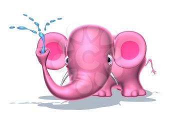 Royalty Free 3d Clipart Image of a Pink Elephant