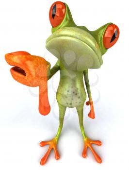 Royalty Free 3d Clipart Image of a Frog Giving a Thumbs Down Sign