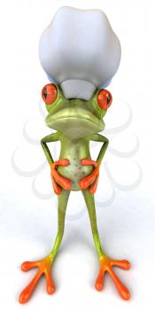 Royalty Free 3d Clipart Image of a Frog Wearing a Chef's Hat