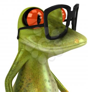 Royalty Free 3d Clipart Image of a Frog Wearing Eyeglasses