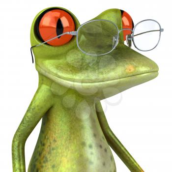 Royalty Free 3d Clipart Image of a Frog Wearing Wire Framed Eyeglasses