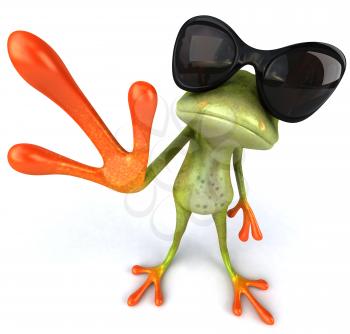 Royalty Free 3d Clipart Image of a Frog Wearing Sunglasses