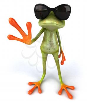 Royalty Free 3d Clipart Image of a Frog Wearing Sunglasses