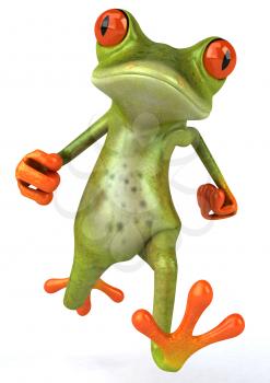 Royalty Free 3d Clipart Image of a Frog Running