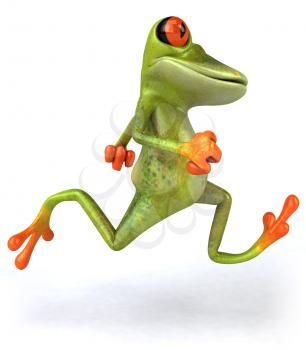 Royalty Free 3d Clipart Image of a Frog Running