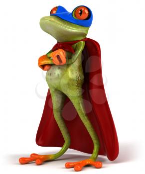 Royalty Free Clipart Image of a Superhero Frog