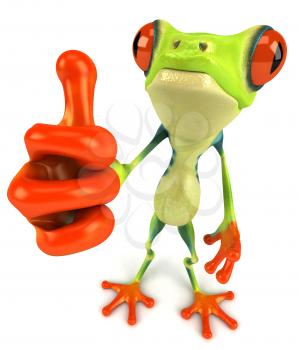 Royalty Free 3d Clipart Image of a Frog Giving a Thumbs Up Sign
